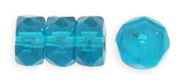 Fire-Polish 6 x 3mm - Rondelle : Teal