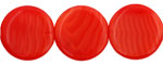Coin Beads 20mm : Opaque Red w/Swirl
