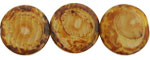 Coin Beads 20mm : Crystal/Beige - Matte Picasso