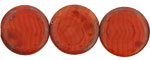 Coin Beads 20mm : Crystal/Red - Matte Picasso