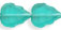 Medium Leaves - 10/12 Vertical Hole : Teal