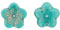 Large Flat Flowers 16/4mm: Luster - Turquoise
