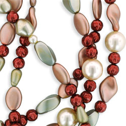 Strung Pearl Bead Mixes : Burgundy Champagne Mix