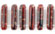 Two Hole Bar 15 x 5mm : Red w/Black Swirl