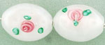 Flower Beads 14 x 10mm - Oval: White