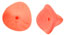 Three Petal Flowers 10/12mm : Coated Matte Opaque Peach