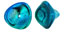 Three Petal Flower 10/12mm : Coated - Metallic Blue Peacock
