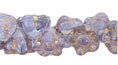 Button Style Bead Flower 7mm : Lt. Lavender - Gold Inlay