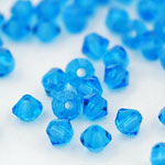 M.C. Beads 3 x 3mm - Bicone : Capri Blue