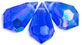 M.C. Beads 6/10mm - Teardrop/AB: Sapphire