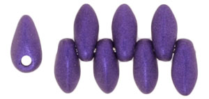 Mini Dagger Beads 6 x 2.5mm : Metallic Suede - Purple