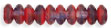 Rondelle 5mm : HurriCane Glass - Crystal/Cobalt/Ruby