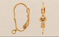 European Style Ear Wire 20mm: Gold