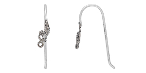 Starman Sterling Silver : Whimsical Floral Earwire 26 x 13.5mm