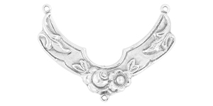 Starman Sterling Silver : Floral Crescent Pendant 33.3 x 24mm