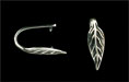 Veined Leaf Pinch Bail 20/6mm: Antique Silver