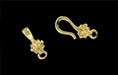 Floral Hook and Eye Clasp: Brass