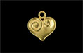 Swirl Heart Pendant 17mm : Gold