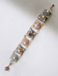 TOHO - Bead Artistry Kits : Bracelet w/ Square Flower Motifs -Orange