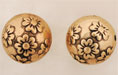 Embossed Flower Round 16mm: Antique Gold