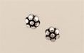 Puffed Flower 7mm: Antique Silver