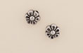 Six Petal Flower 7mm: Antique Silver