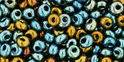 3MM Magatama Toho Japanese Seed Beads - Black Diamond Bronze Lined Rainbow  #999
